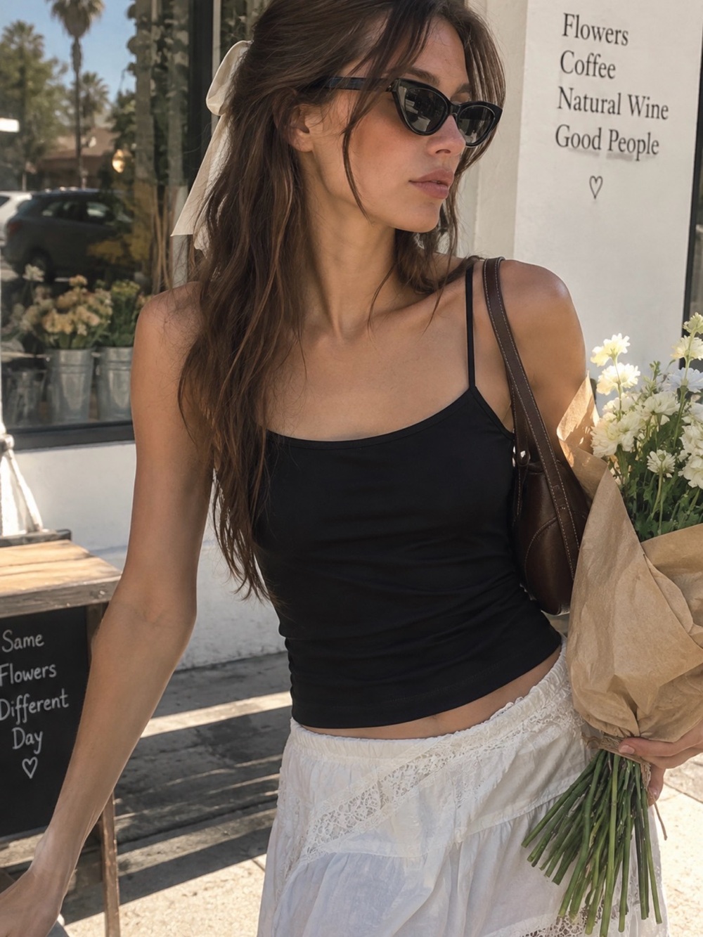 Zara Black Draped Spaghetti-Strap Cami